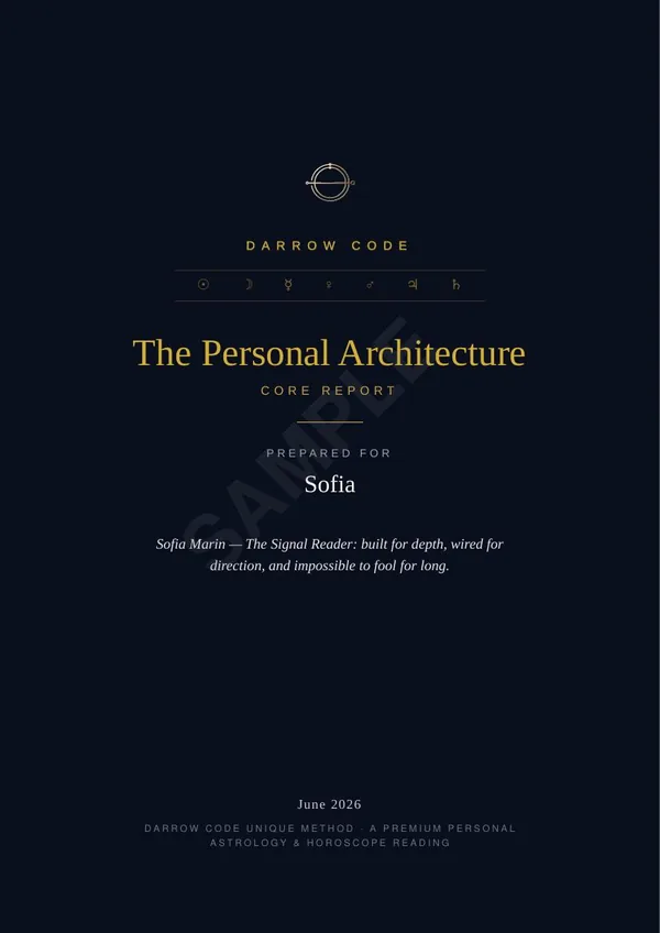 Cover of a Darrow Code personal astrology report PDF